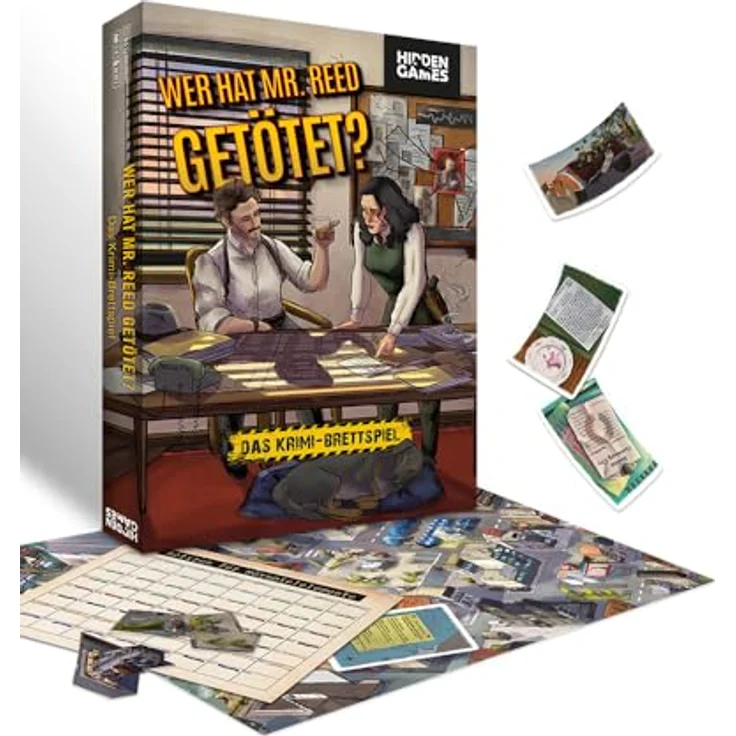 Hidden Games Krimi-Brettspiel - Wer hat Mr. Reed getötet? - Deutsch - Spannendes Detektivspiel, Krimispiel, Anfängerfreundlich, ab 14 Jahren – Bild 1