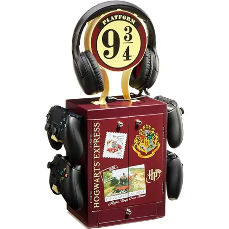 Numskull Harry Potter Gaming Locker 9 3/4, Aufbewahrungsschrank für bis zu 10 Spiele mit Controller-Halterung und Kopfhörer-Sicherung