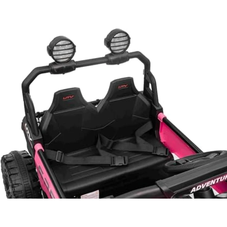 Beneo Motors T-Rex 24V 2-Sitzer Kinder Elektroauto 4×4 mit Fernbedienung, Lithium-Akku 21,6V/5Ah, LED-Leuchten, MP3/USB/AUX, für 3–8 Jahre, Rose – Bild 5