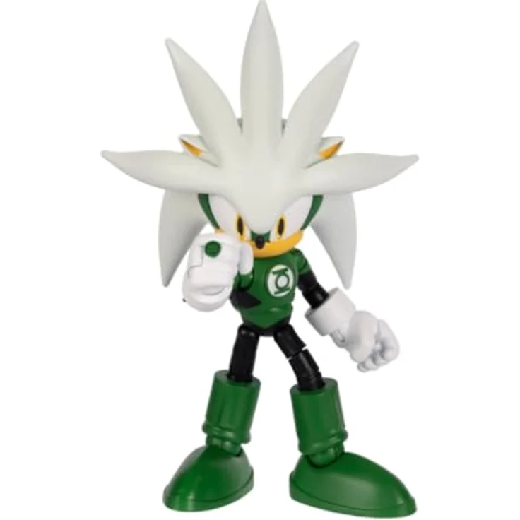 Sonic The Hedgehog Sonic Silver als Green Lantern, 13 cm große hochbewegliche Actionfigur mit detailliertem Design, offiziell lizenziert von Jakks Pacific, Sammlerverpackung – Bild 3