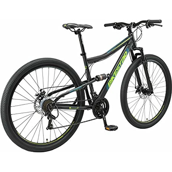 BIKESTAR Fully Mountainbike Shimano 21 Gang Schaltung, Scheibenbremse 29 Zoll Reifen | 19 Zoll Rahmen MTB Vollgefedert | Schwarz – Bild 3