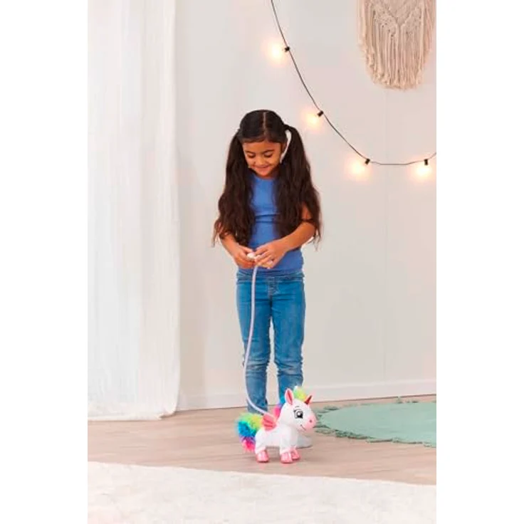 SIMBA TOYs PetZoo Regenbogen Einhorn, Funktionsplüsch mit beweglichem Kopf und Schweif, 24 cm, LED-Steuerung – Bild 4