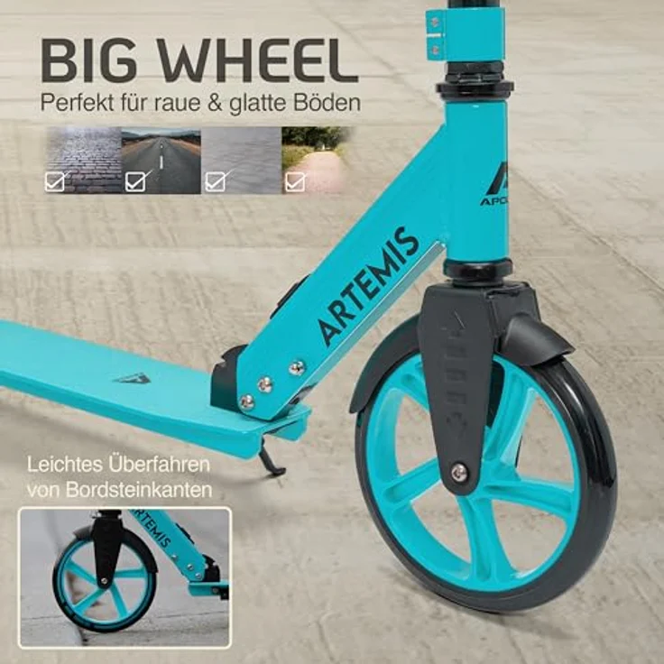 Apollo Artemis City Scooter, klappbar und höhenverstellbar, für Kinder ab 6 Jahren, mit robustem Rahmen und Big Wheels – Bild 6