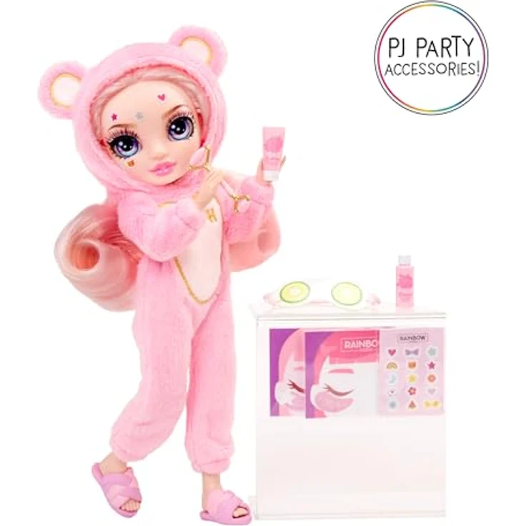 Rainbow High Anziehpuppe Junior High PJ Party Fashion Doll Bella (Pink) - Pyjamaparty Edition mit süßem Design und passenden Accessoires – Bild 5