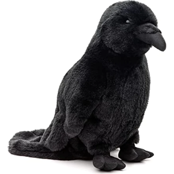 Uni-Toys Rabe schwarz Plüsch-Vogel, 23 cm, naturgetreues Design, nachhaltiges Füllmaterial – Bild 1