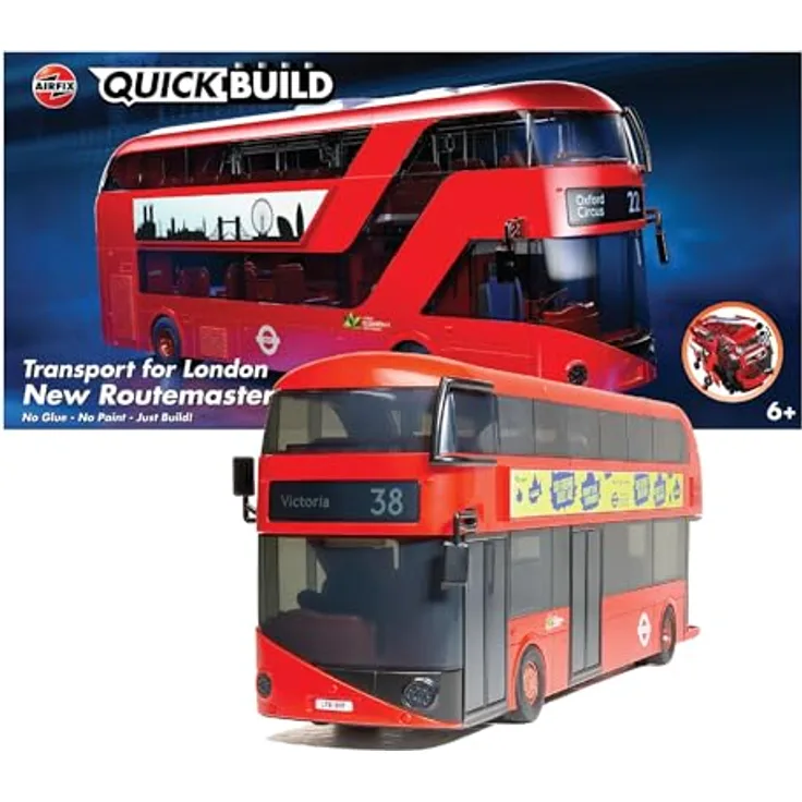 Airfix J6050 QUICKBUILD New Routemaster Bus, Modellbausatz mit maßstabsgetreuem Modell, Mehrfarbig