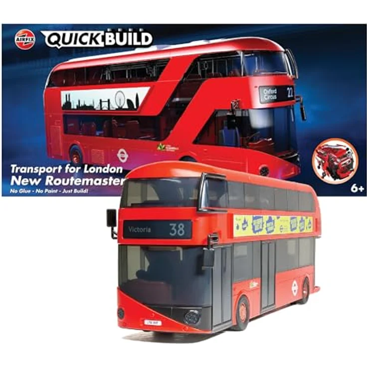 Airfix J6050 QUICKBUILD New Routemaster Bus, Modellbausatz mit maßstabsgetreuem Modell, Mehrfarbig – Bild 1
