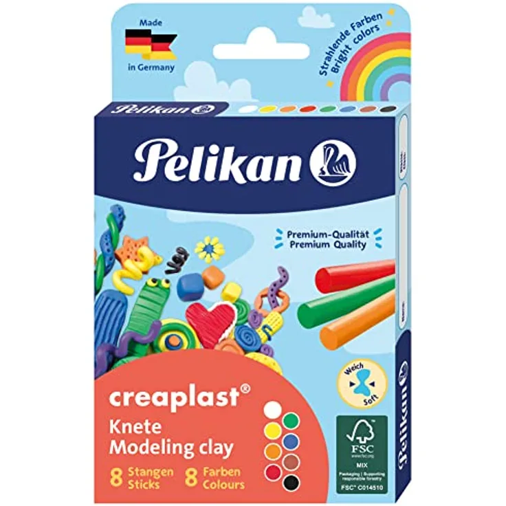 Pelikan 606035 Creaplast Knete, Mehrfarbig