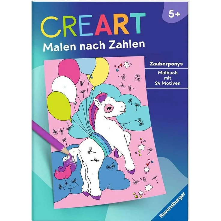 Ravensburger Verlag GmbH Malen nach Zahlen CreArt - Malen nach Zahlen - Zauberponys, magische Ausmalmotive, altersgerechte Motive, nummerierte Ausmalfelder, zarte Zahlen, handelsübliche Farbpalette – Bild 1