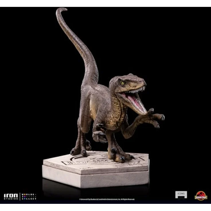 Iron Studios Jurassic World Velociraptor A Icons Statue, detailreiche Sammelfigur aus hochwertigem Resin, limitiert, 9 x 12,5 x 10 cm, inklusive Sammlerbox – Bild 3