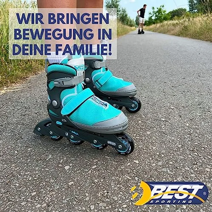 Best Sporting Inliner für Kinder 5-Fach größenverstellbar in blau I Inline Skates Kinder I robuste und hochwertige Kinder Inliner mit Bremse I Inliner Kinder mit 4 Rollen I Inliner Damen – Bild 5