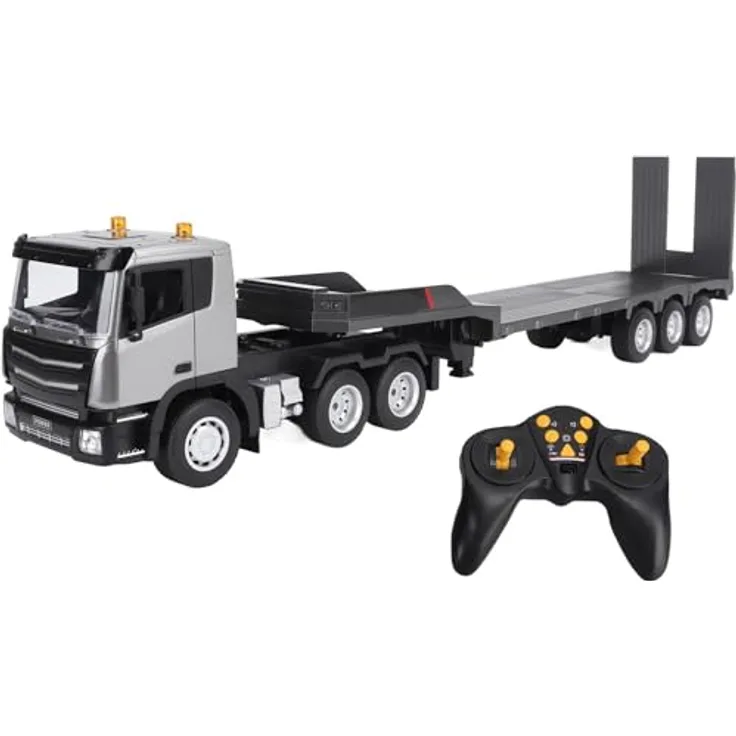 COIL RC-LKW Autotransporter Modell 1318, Ferngesteuerter Abschleppwagen im Maßstab 1:18 mit Licht und Sound, Frequenz 2,4 GHz, grau