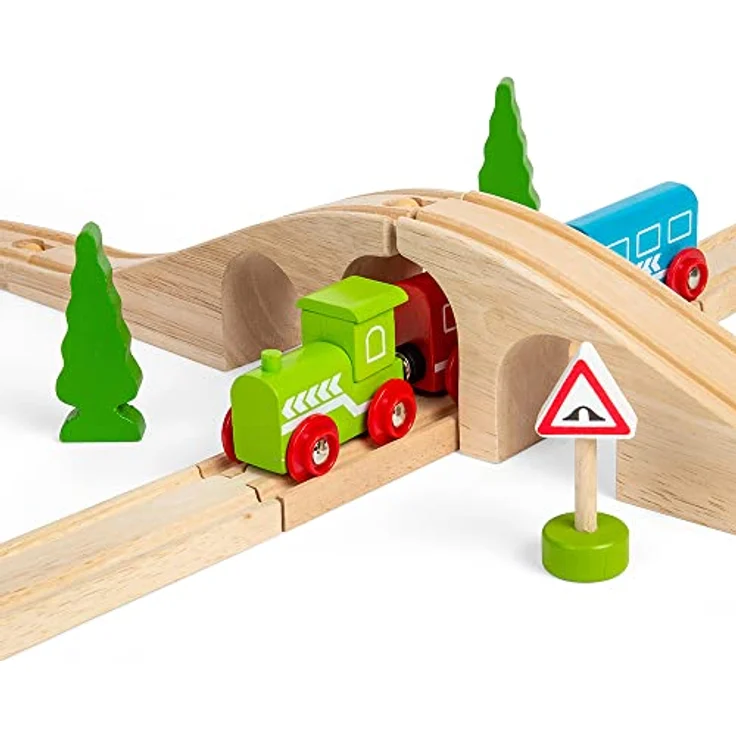 Bigjigs Rail Holzeisenbahn Set 8, 27 Teile, 1.02m x 46cm, geeignet für Kinder ab 3 Jahren – Bild 2