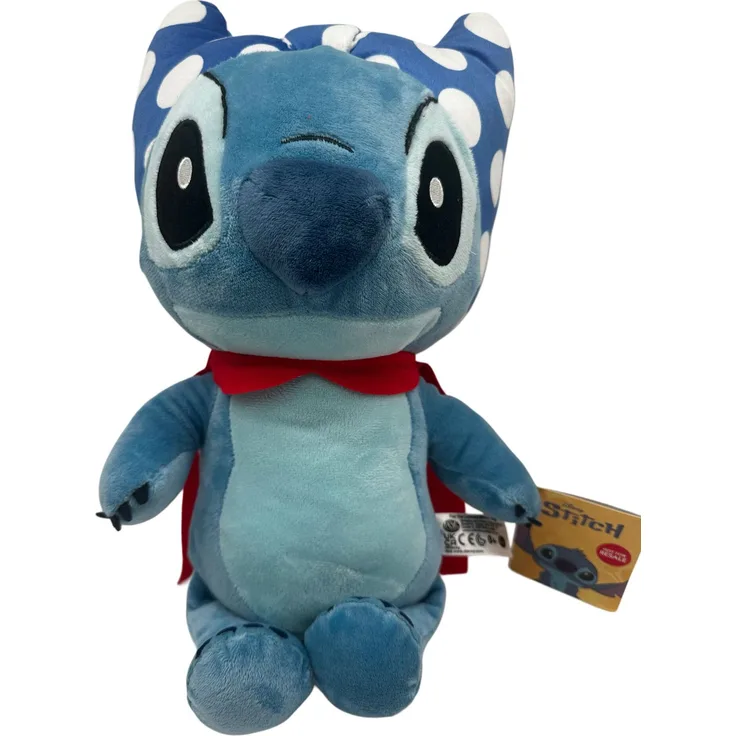 Disney Lilo und Stitch Plüschtier XXL 36 cm, Kawaii Stofftier mit rotem Umhang, ideales Geschenk für Kinder, kuschelig und leicht zu reinigen