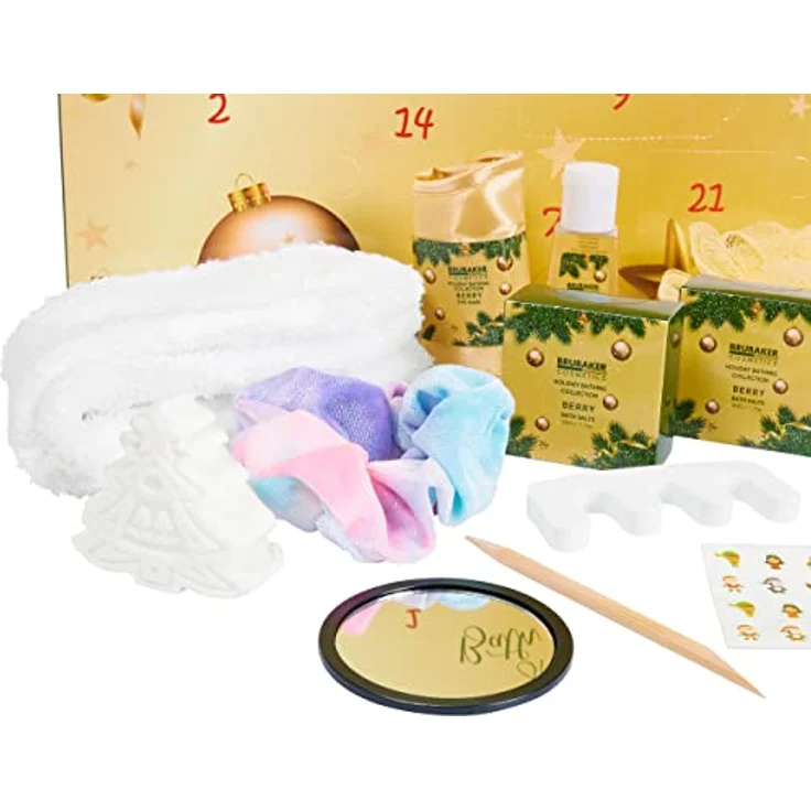 BRUBAKER Adventskalender XXL Beauty Adventskalender 2024 - Gold - 24 x Körperpflege & Spa (24-tlg) - Wellness Weihnachtskalender für Frauen und Mädchen – Bild 4
