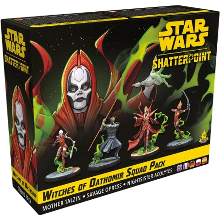 Atomic Mass Games Star Wars: Shatterpoint - Witches of Dathomir Squad Pack, Erweiterung mit 4 unbemalten Miniaturen und 9 Karten (Befehle, Kampfstile, Werte) – Bild 1