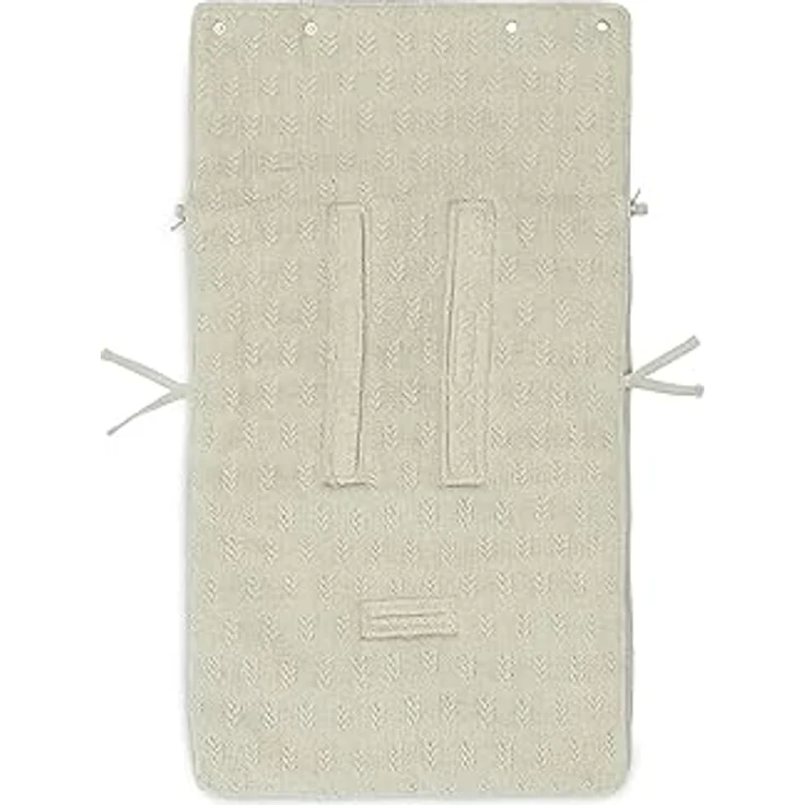 Jollein Fußsack Grain Knit Olive Green - Für Babyschale Kinderautositz Gruppe 0+ und Kinderwagen - Für 3- und 5-Punkt-Gurt – Bild 5