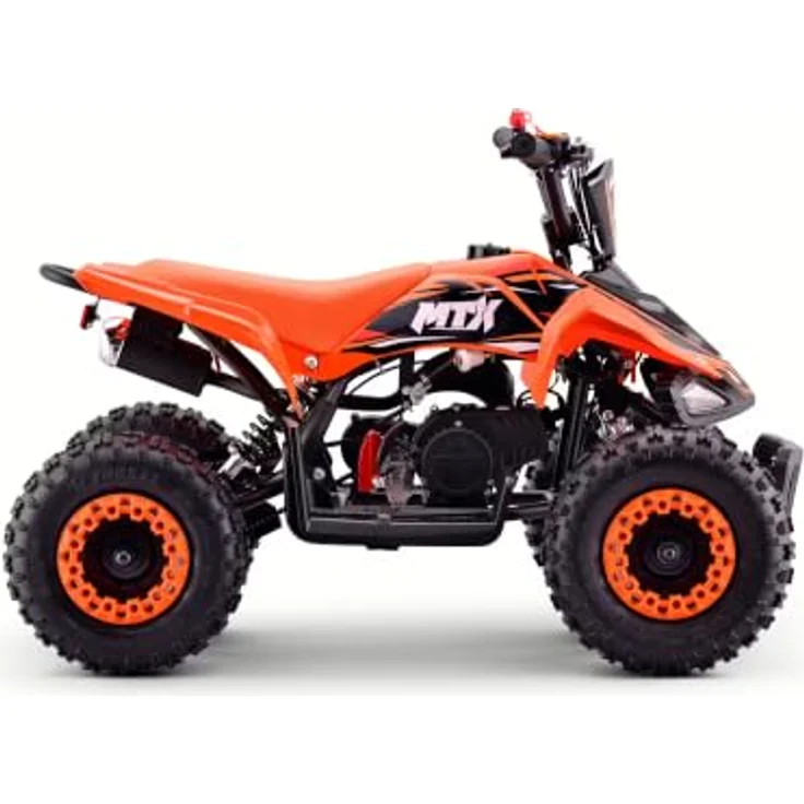 Beneo Motors MTX 49 cc, Benzin-Quad für Kinder mit Zweitaktmotor, Automatikgetriebe, Elektro- und Seilzugstart, Geschwindigkeitsbegrenzung, orange – Bild 4