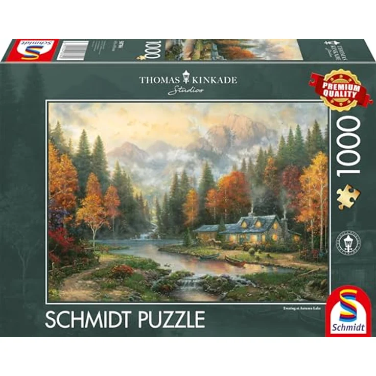 Schmidt Spiele 58784 Herbstabend am See, 1000 Teile Puzzle mit speziellen Puzzleteilen und Mattlack für spiegelfreies Puzzeln – Bild 4