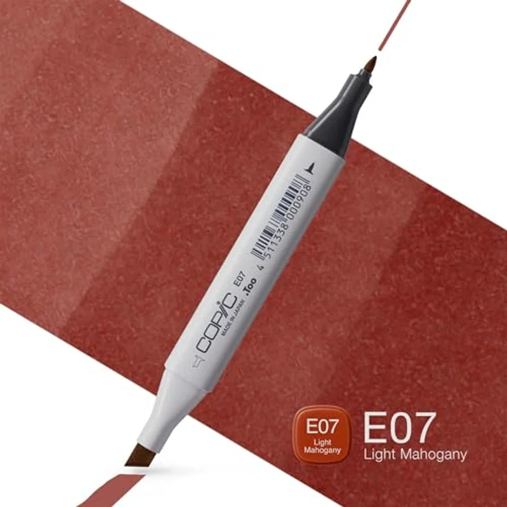 Copic COPIC Classic Marker Typ E - 07, Light Mahogany, professioneller Layoutmarker mit breiter und feiner Spitze, wiederbefüllbar – Bild 2
