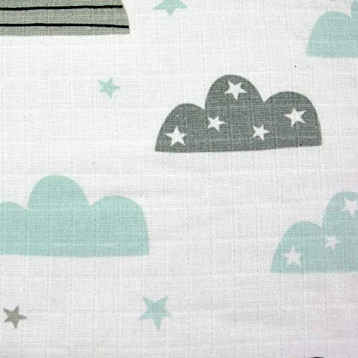 Mullwindeln 10 Stück Mix | Spucktücher Baby | Stoffwindeln 80 x 70 cm | Saugfähige Mulltücher | Öko-Tex (Set Unisex Wolken) – Bild 4