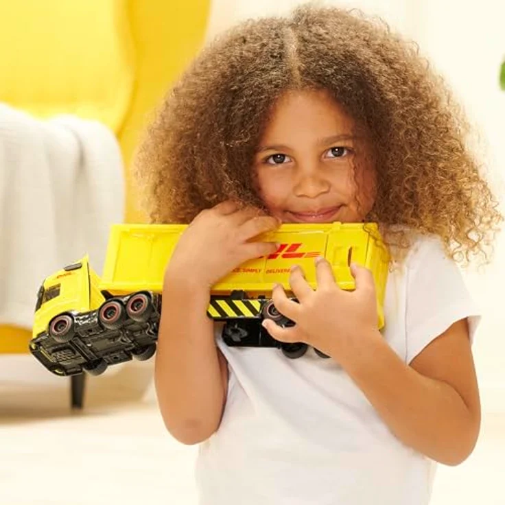 Dickie Toys 203747018 Volvo LKW DHL, 35 cm - Spielzeugauto mit Licht- und Soundeffekten, detailgetreue Nachbildung – Bild 6