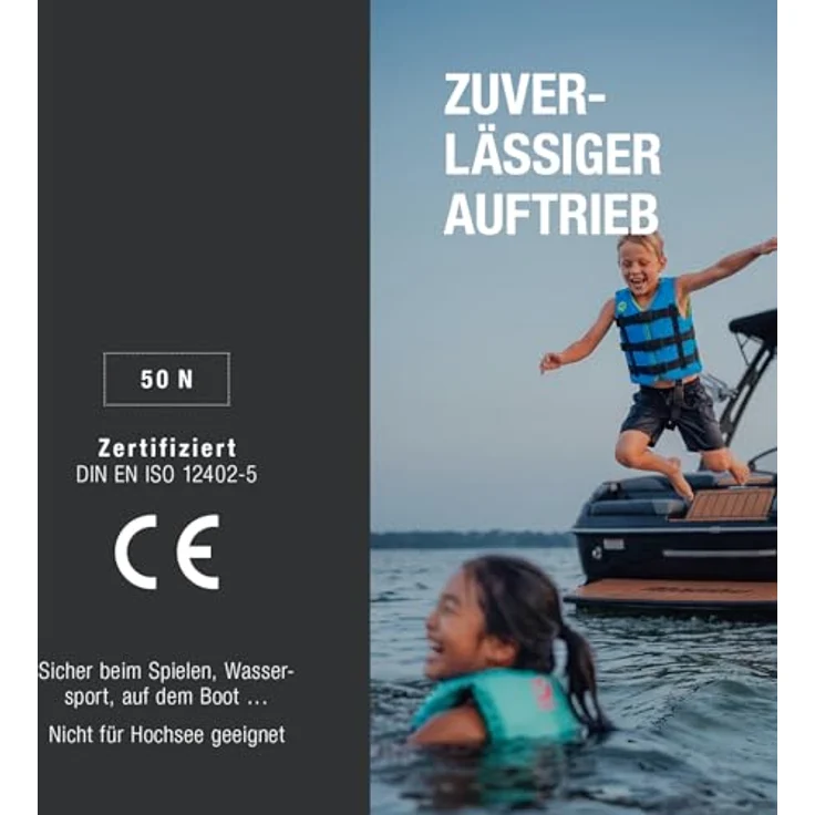 MESLE Schwimmweste Kinder H210 Junior, 50N Auftriebsweste mit Schrittgurt für 25-40 kg, zur Nutzung beim SUP und Kajak, Prallschutzweste für 6-10 Jahre – Bild 2