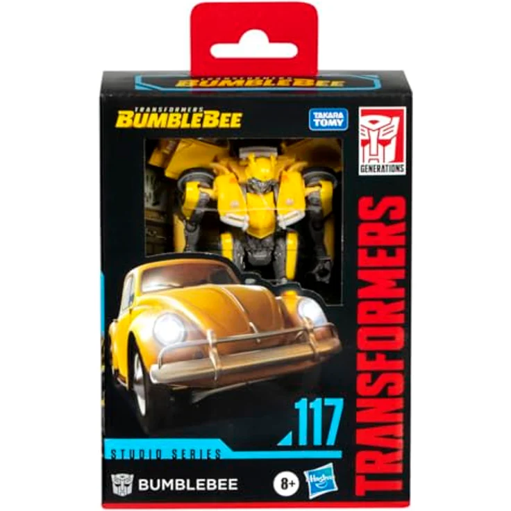 Hasbro Transformers Studio Series Deluxe-Klasse Bumblebee 117, 11,5 cm Action-Figur im VW Käfer Design mit Blaster und Schwert, beweglich und inspiriert von Filmszene „Charlies Werkstatt“ – Bild 4