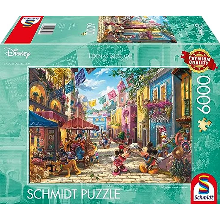 Schmidt Spiele 57397 Thomas Kinkade, Disney, Mickey and Minnie in Mexico, 6000 Teile Puzzle in Premium-Qualität