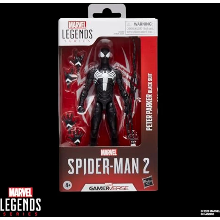 Marvel Legends Series Gamerverse Peter Parker, Schwarzer Anzug Spider-Man Action-Figur, 15 cm mit 5 Accessoires und über 20 Bewegungspunkten – Bild 2