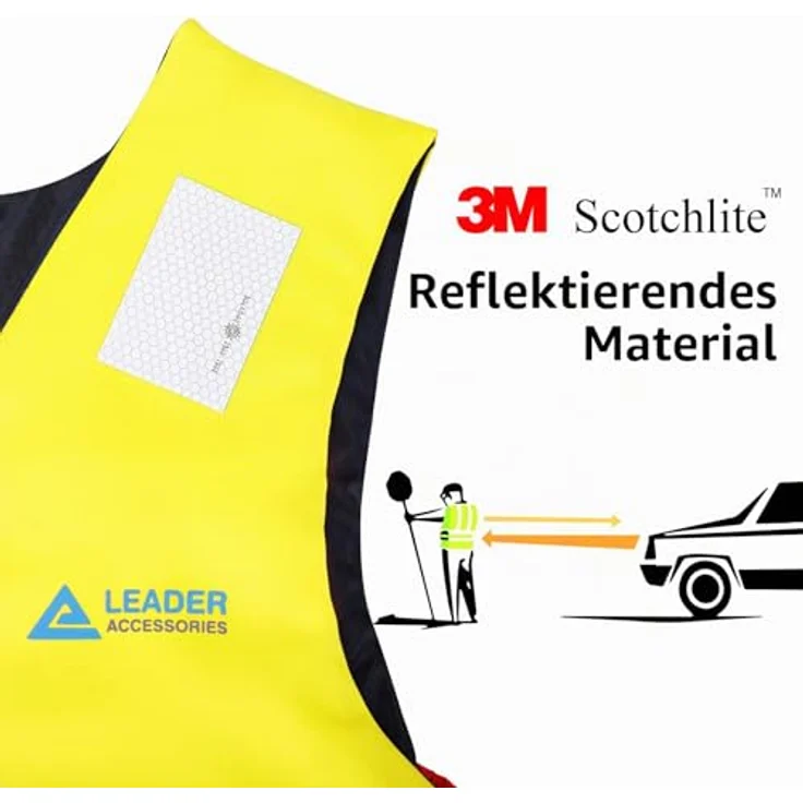 Leader International Schwimmhilfe Erwachsene, Feststoffweste mit 45N Auftrieb, Gelb, Größe M (50-70kg) – Bild 3