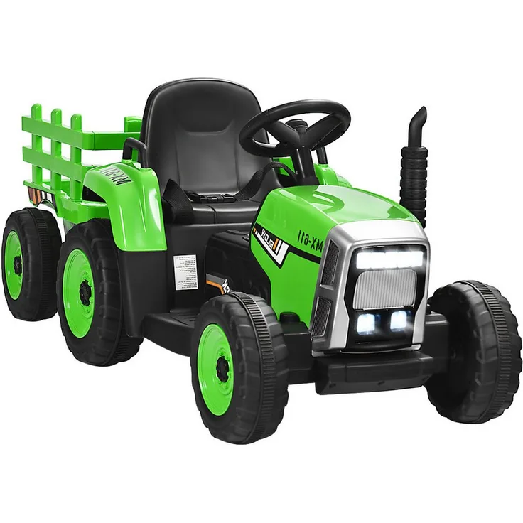 KOMFOTTEU Elektro-Kinderauto Traktor, 30 kg Belastbarkeit, grün