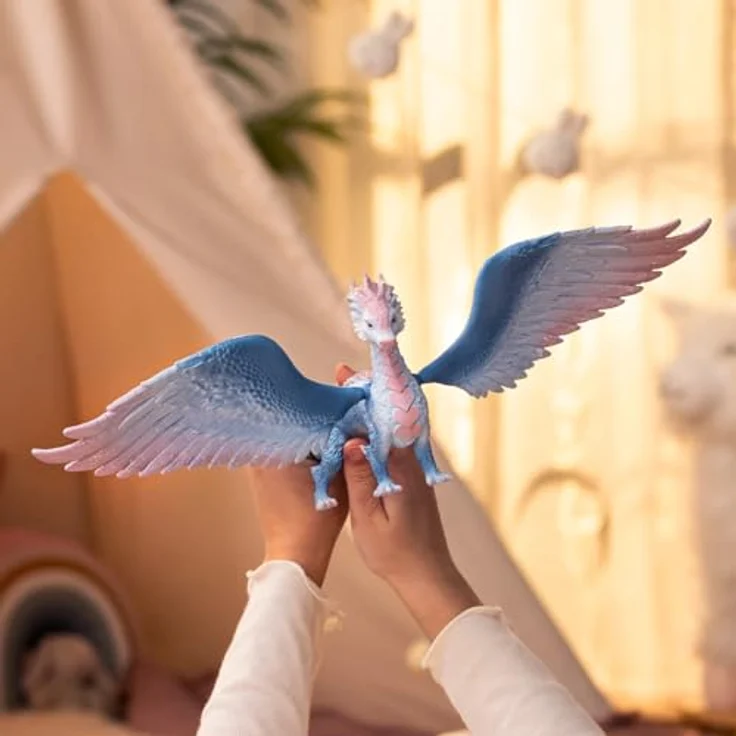 SCHLEICH 70833 Kristalldrache, ab 5 Jahren, BAYALA - Spielfigur, 23 x 23 x 11 cm, Blau - Winddrache mit beeindruckender Kristallsammlung – Bild 2