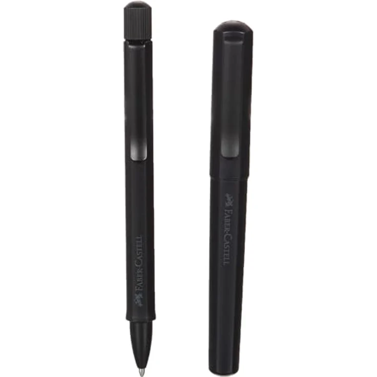 Faber-Castell Hexo Set: Füller M und Kugelschreiber schwarz matt, schwarz (matt) – Bild 3