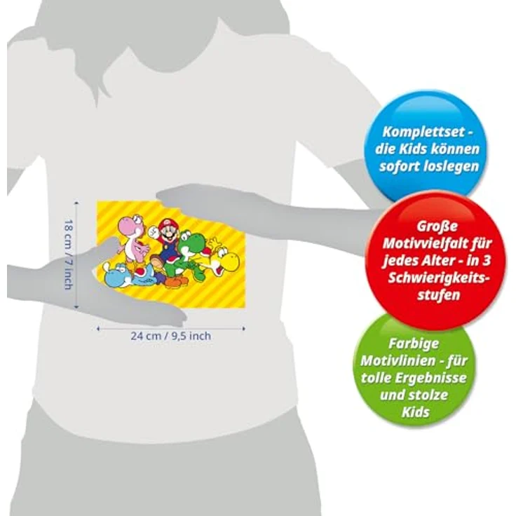 Ravensburger Malen nach Zahlen CreArt Super Mario, mit farbigen Motivlinien, inkl. 14 Acrylfarben, für Kinder ab 9 Jahren, Made in Europe – Bild 6