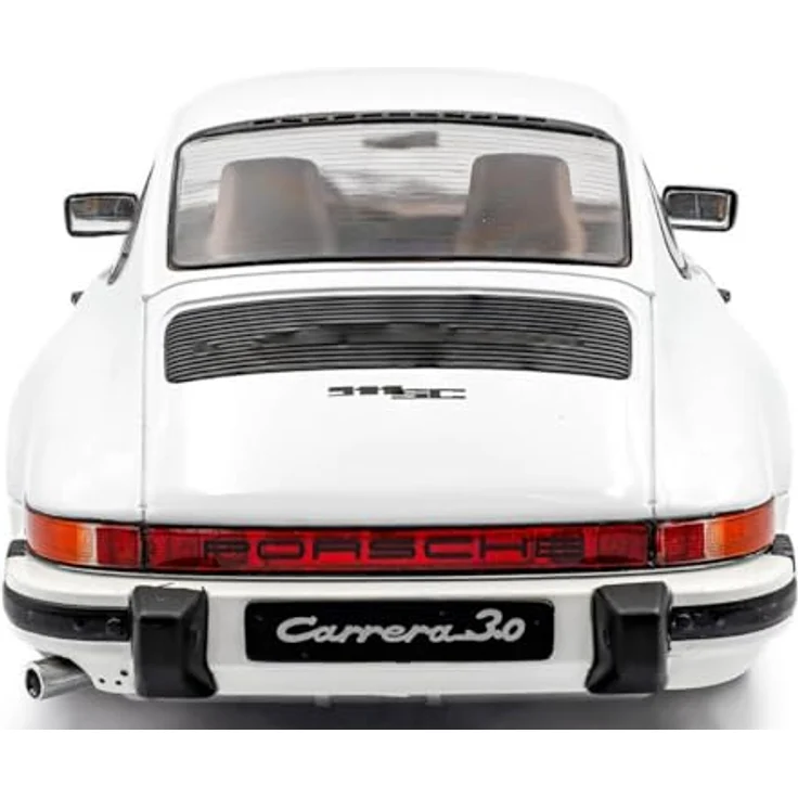 Solido Porsche 911 (930) 3.0 SC, Diecast Modellauto im Maßstab 1:18, Weiß mit schwarzen Stoßfängern und braunem Interieur – Bild 7