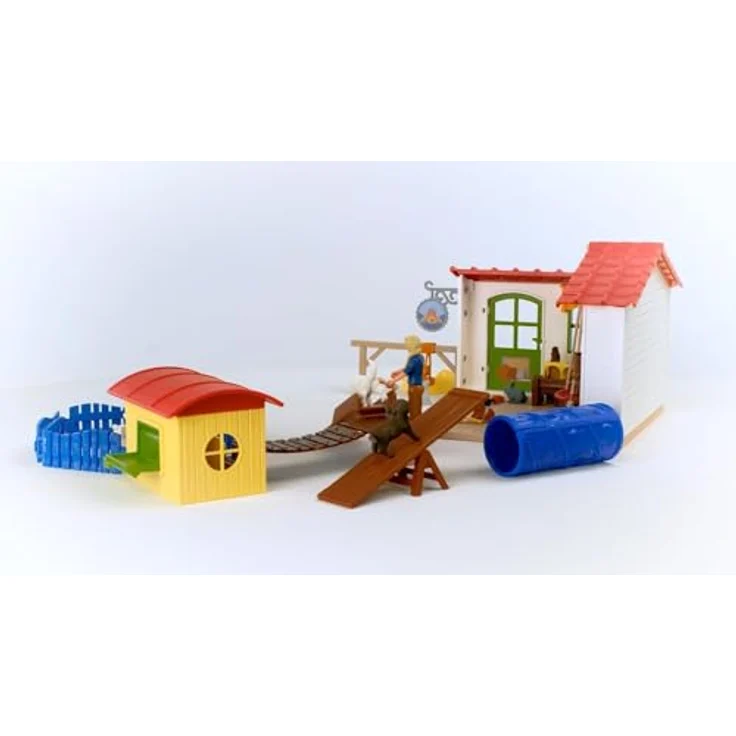 Schleich Tierhotel 42607, Farm World mit Hundeparcours, Kratzbaum und Wippe für Katzen und Meerschweinchen, NEU Juli 2023 – Bild 9