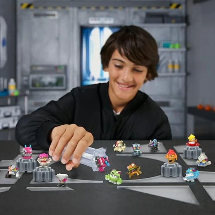 MRBEAST LAB MrBeast Lab Swarms Series 3, Hyper Fusion Series, 14 Pack Sammelfiguren, inklusive 1 Sonderedition und 1 ultraseltenem Monster, 14 Sticker und 4 Fusions-Kappen - Steel Slushee – Bild 2