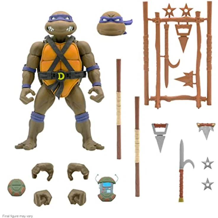 Super7 Teenage Mutant Ninja Turtles Ultimates: Donatello Actionfigur, 17,8 cm mit austauschbaren Köpfen und Händen, Mehrfarbig – Bild 1