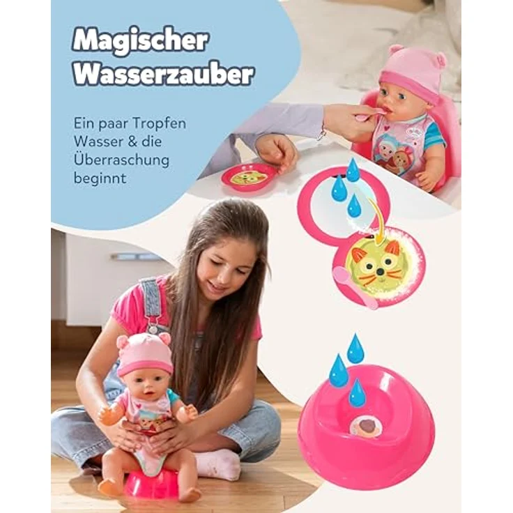 Baby Born Babypuppe Emma, 43 cm (Set, 11-tlg) mit magischem Teller und Zubehör – Bild 4