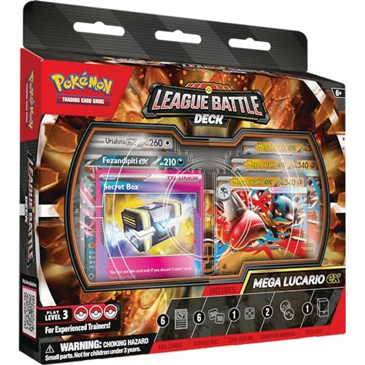 The Pokemon Company Pokemon Mega Lucario ex League Battle Deck, spielbereit mit 6 strategischen Karten, inklusive Deckbox und Würfeln – Bild 1