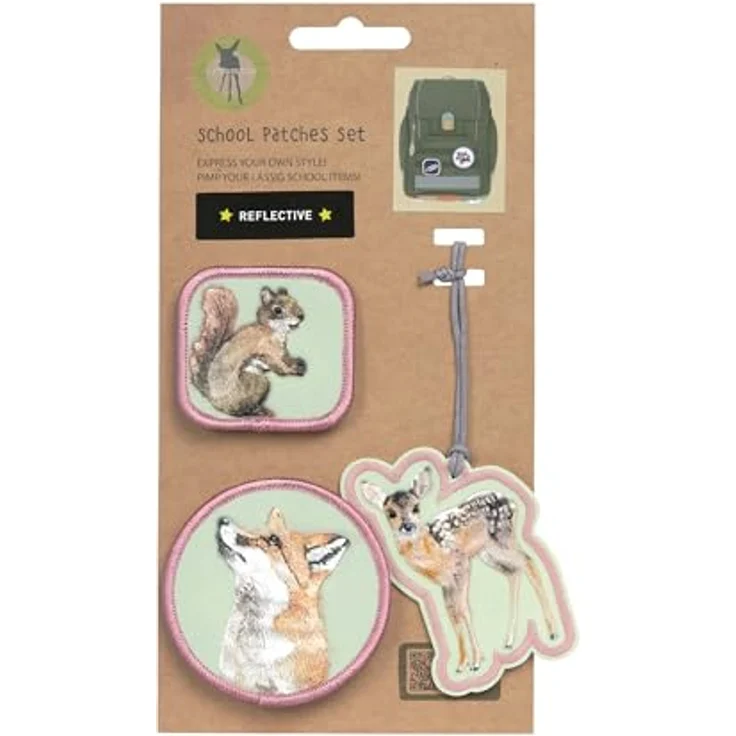 LÄSSIG Anhänger und Patches Set (3 Stk.) mit Druckknopf/School Patches Set Forest – Bild 2