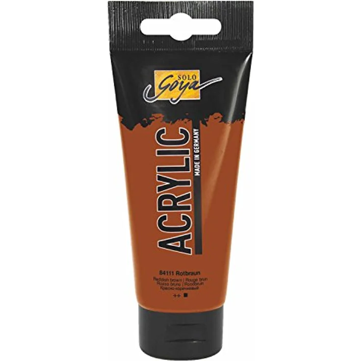 KREUL Solo Goya Acrylic 100 ml Tube, rotbraun, deckende Acrylfarbe in Studienqualität, wasserbasis, schnell matt trocknend, vielseitig einsetzbar – Bild 1