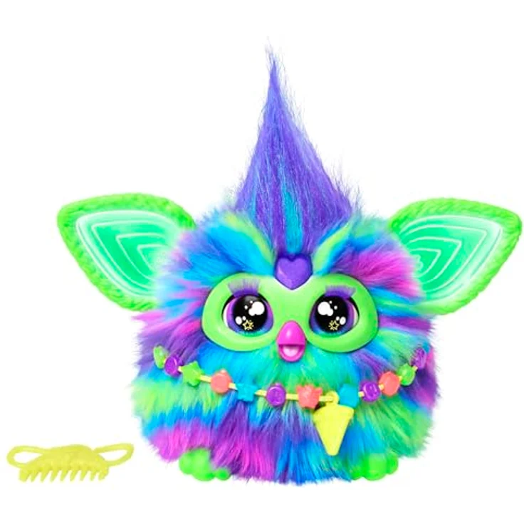 Furby Galaxie, interaktives Plüschtier, leuchtet im Dunkeln, französische Version, über 600 Antworten, reagiert auf Stimme, tanzend und synchronisierbar – Bild 1