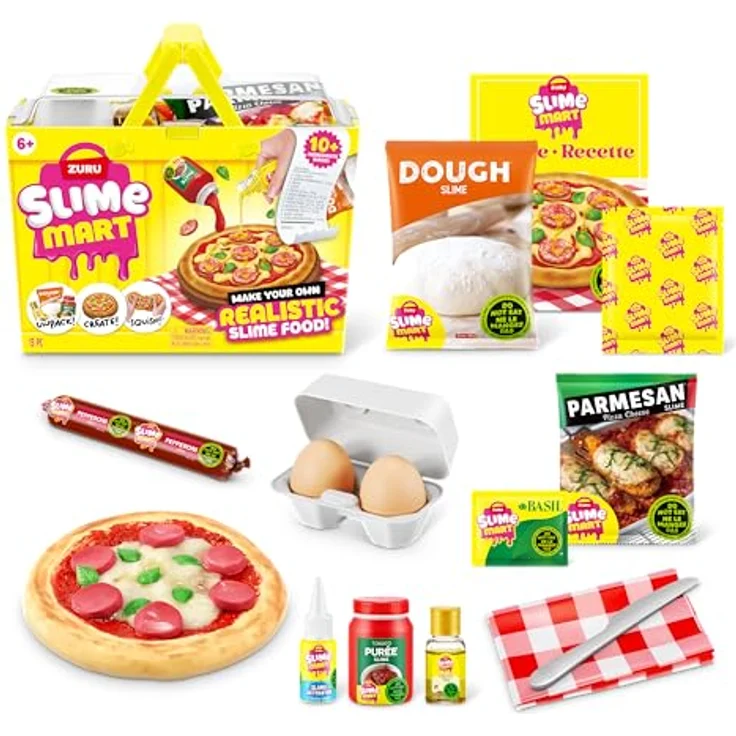 Slime Mart Kleiner Korb (Pizza) von ZURU, Soft-Schleim-Herstellungsset für kreative Küchenkreationen, für Kinder und Kidults von 6–10 Jahren – Bild 5