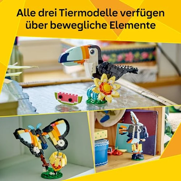 LEGO Creator 31173, 3-in-1 Baukasten mit 225 Teilen, Tropischer Tukan, geeignet ab 7 Jahren, 12 cm groß – Bild 3
