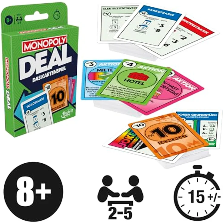 Monopoly Deal Kartenspiel - Schnelles und strategisches Spiel in nur 15 Minuten, ideal für Familien – Bild 2