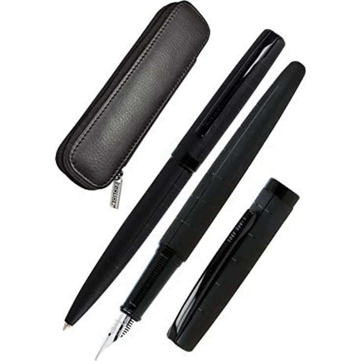 Online Pen Eleganza Schreib-Set, Metallgehäuse, inklusive Echt-Lederetui – Bild 2