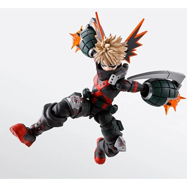 TAMASHII NATIONS My Hero Academia Katsuki Bakugou, S.H.Figuarts Actionfigur ca. 14,5 cm mit austauschbaren Händen, Gesichtern und Explosionseffektteilen – Bild 5