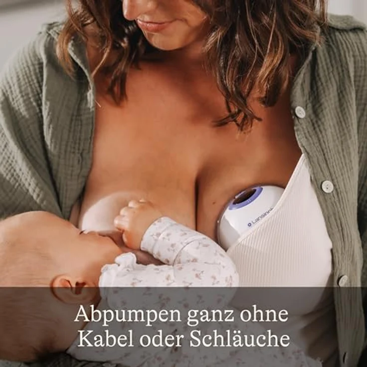 Lansinoh tragbare elektrische Milchpumpe - freihändig und leise, wiederaufladbarer Akku, 4 Modi und 9 Saugstärkestufen, kompakt und einfach zu reinigen – Bild 4